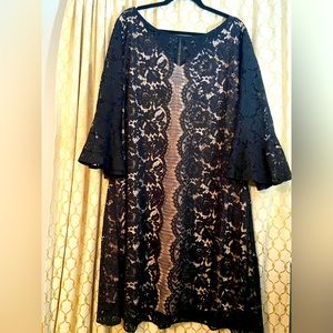 Lane Bryant Black Lace Shift Dress Size 26
